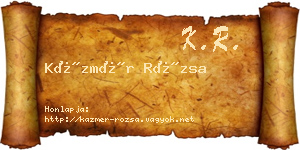 Kázmér Rózsa névjegykártya