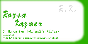 rozsa kazmer business card